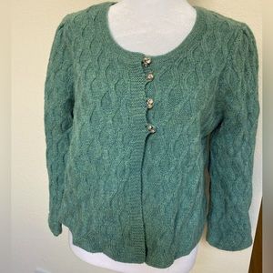 Vintage jeweled sweater soft green Size Medium Perfect Condition